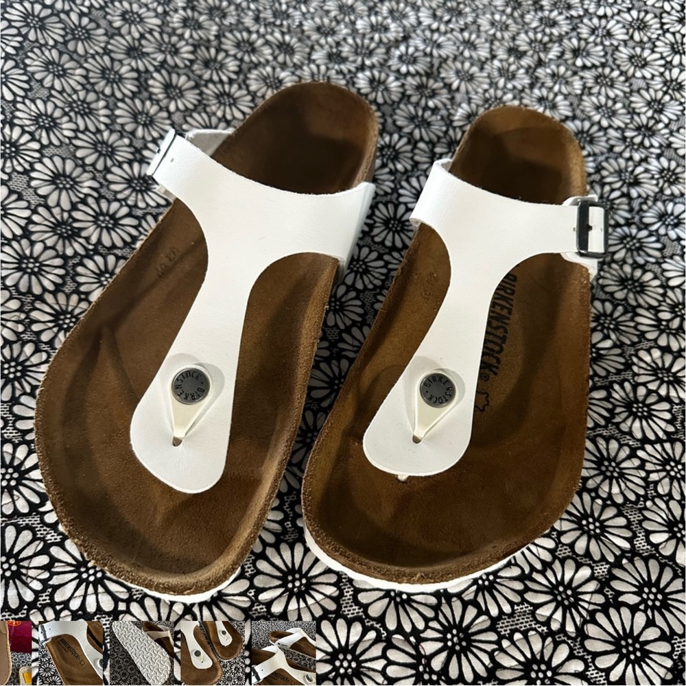 NWOT Gizeh Birkenstock White Sandals - Picture 2 of 6